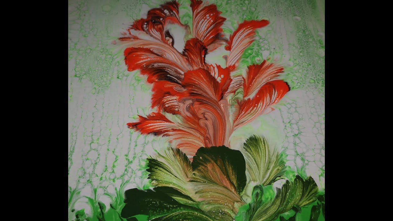 V. 30 Cuadro floral con la tecnica de el hilo (pabilo) string pull