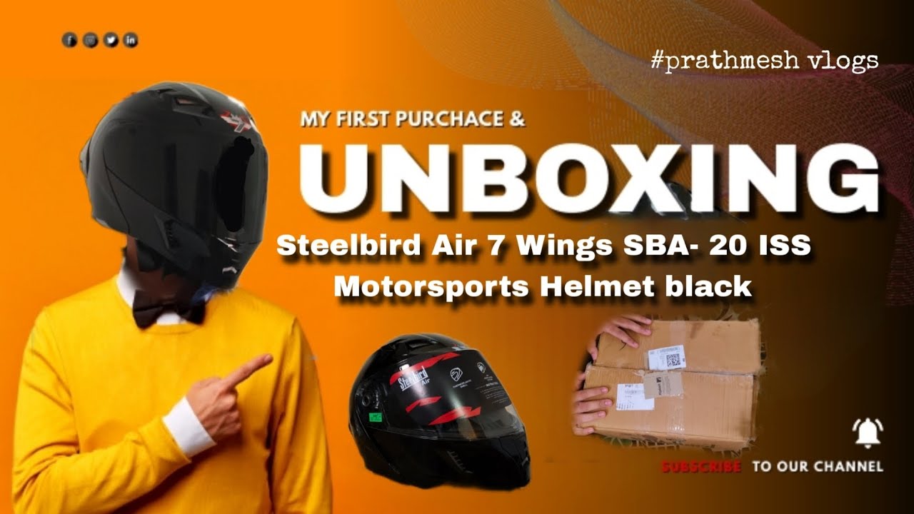 #UNBOXING Steelbird Air 7 Wings SBA-20 ISS Motorsports Helmet black#flipkart#steelbird#helmet #2025