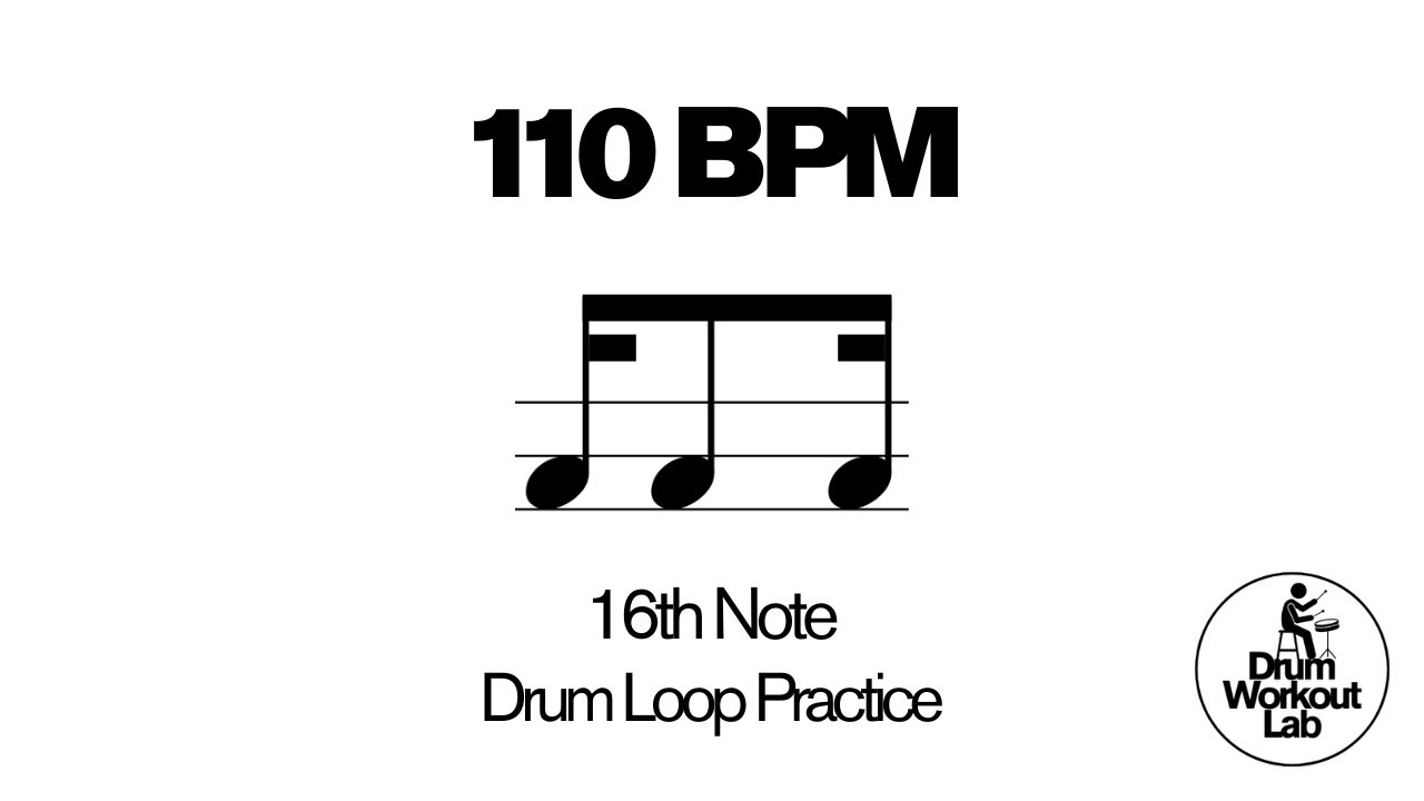 16th Note Drum Exercise | 1 & a | 110 BPM | Drum Loop