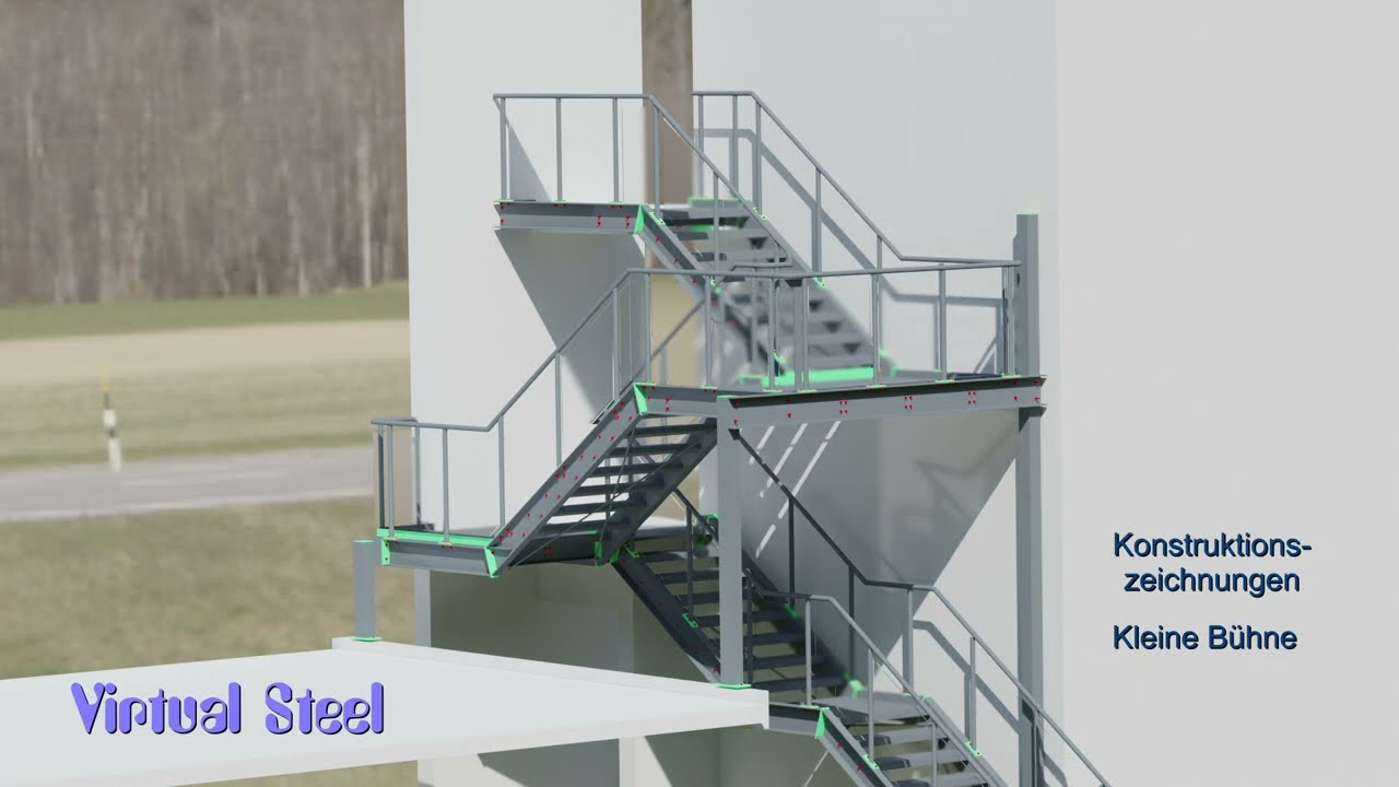 Kleine Stahlbau Konstruktion - Übernahme der Geometrie und Erstellung der Anschlüsse und Zeichnungen