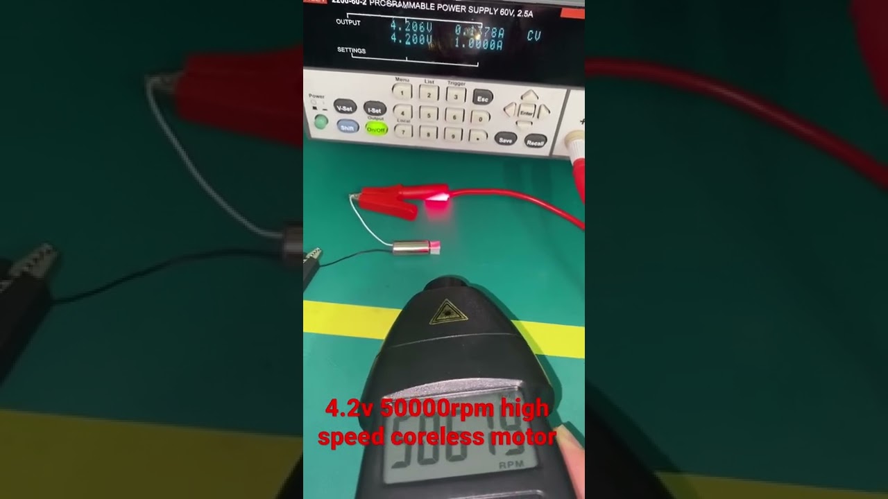 Test 4.2v 50000rpm high speed coreless motor,