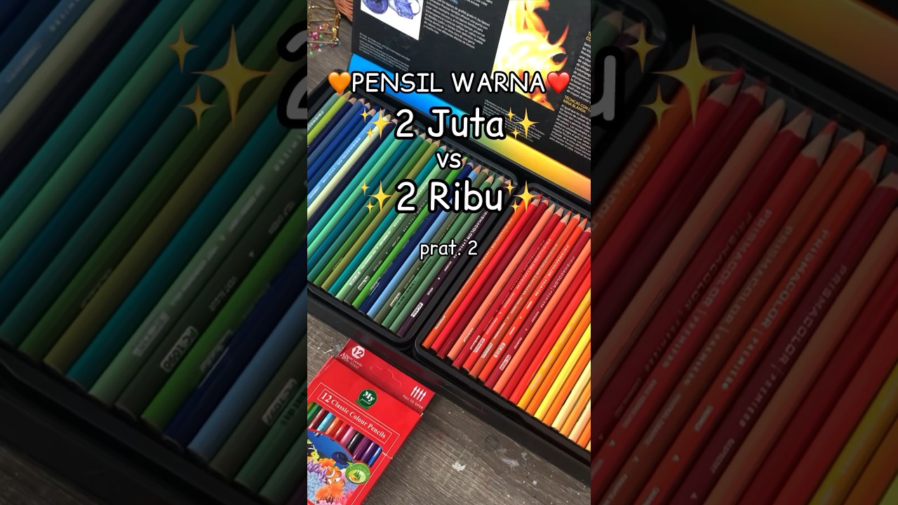 2 JUTA vs 2 RIBU prat.2 !! ❤️🧡💛💚💚💙💜 #pensilwarna #art #review #versus #mewarnai #prismacolor