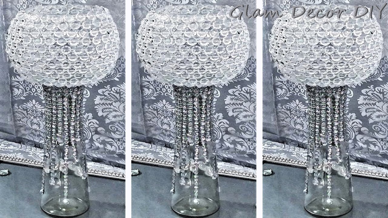 Dollar Tree DIY Glam Tall Crystal Candle Holders