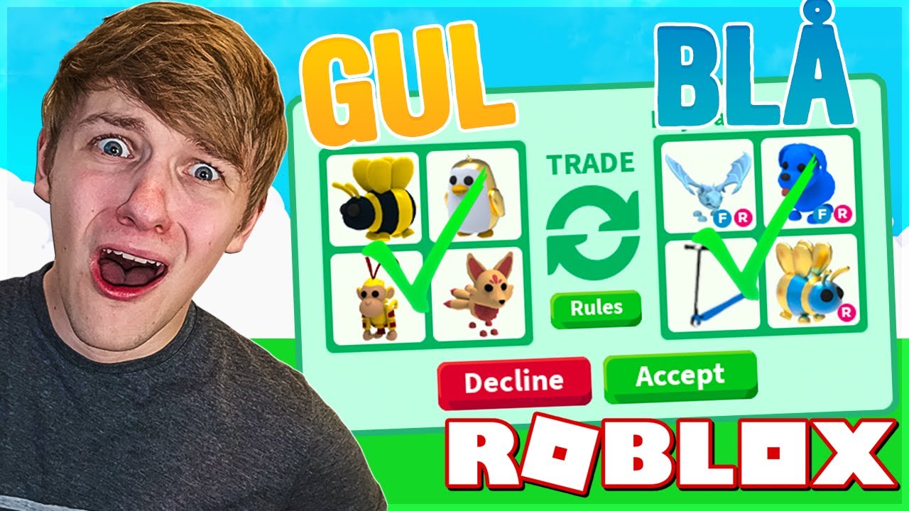 CRAZY TRADES!! *COLOR TRADE CHALLENGE* m. Kaytraine! | Adopt Me Roblox Dansk
