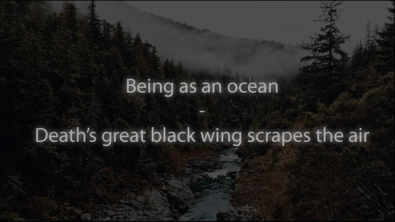 Being as an ocean - Death's great black wing scrapes the air