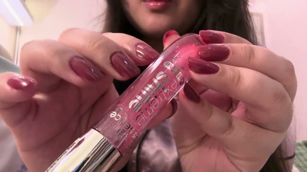 ASMR LIPGLOSS application - mouth sounds, personal attention, kisses, & hand movements