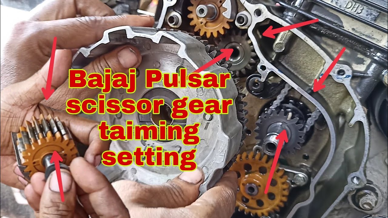 Bajaj Pulsar scissor gear balancer timing setting