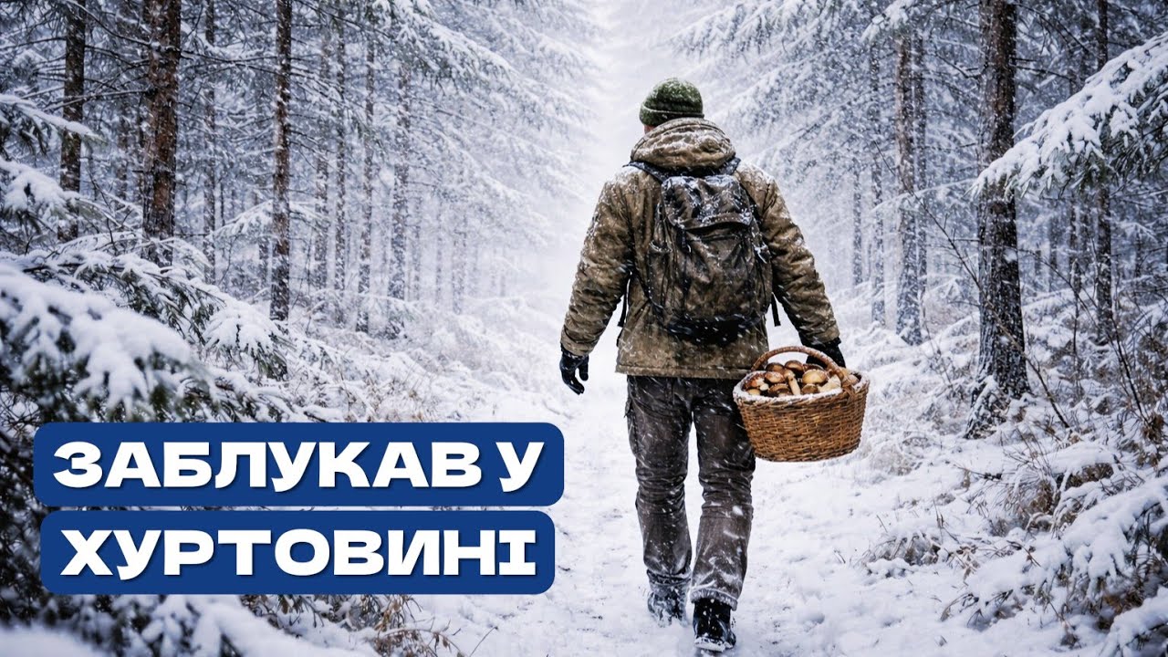 😱ГРИБНИК ЗАБЛУКАВ у лісі! Снігова буря накрила раптово! Чага чай на вогні 🌲