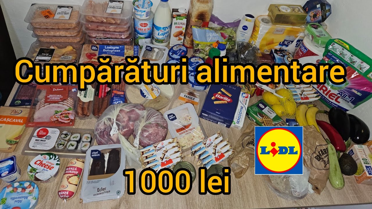Cumpărături din Lidl cu preturile afișate /aprovizionare