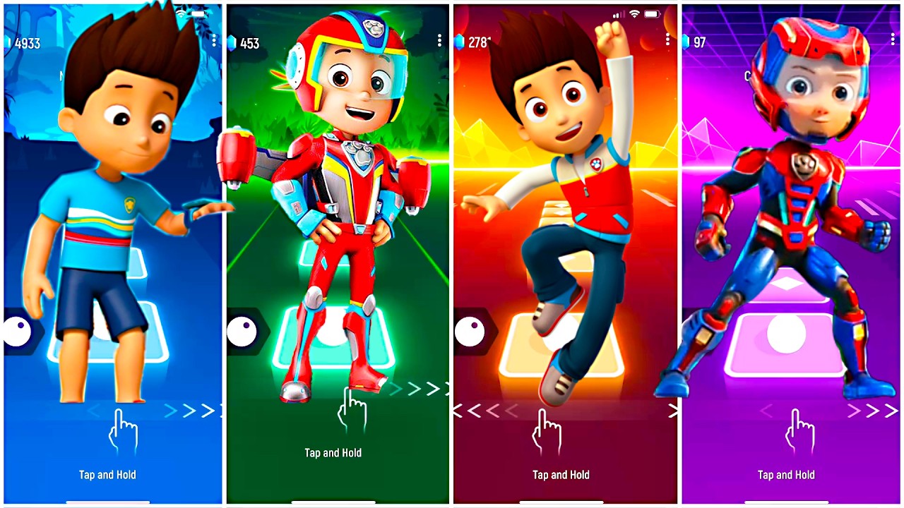 PAW PATROL: RYDER VS RYDER VS RYDER VS RYDER 🎶 Tiles Hop EDM RUSH! - Coffin Dance Song