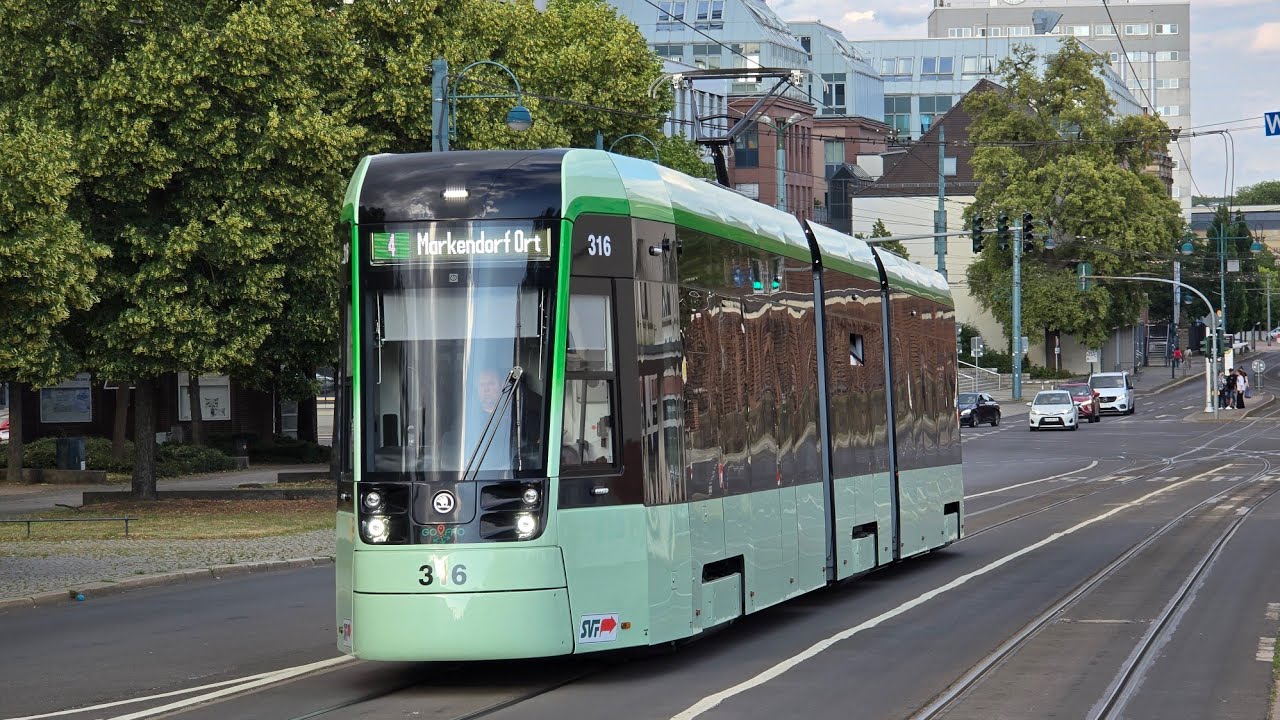 SVF | Mitfahrt im neuen Škoda 46t von Markendorf Ort bis Frankfurt Zentrum auf der Linie 4