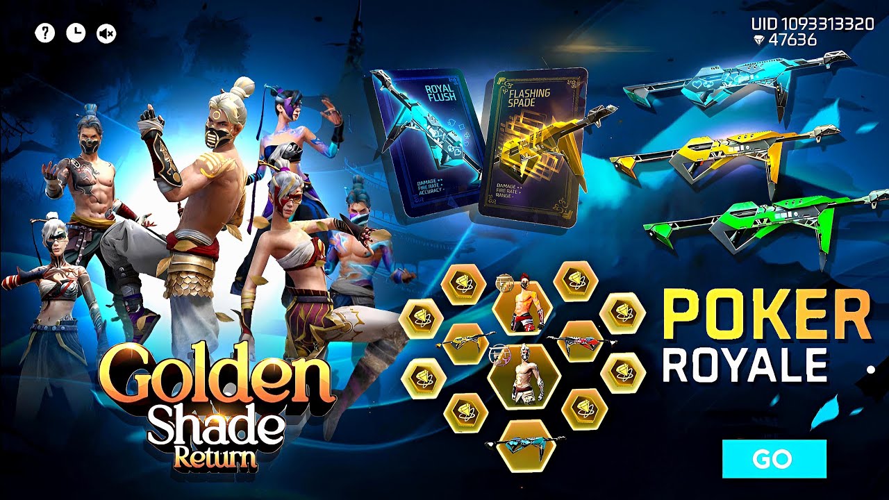 Golden Shade Bundle Return 🤯🥳| Poker Mp40 Return |free fire new event | ff new event | new event ff