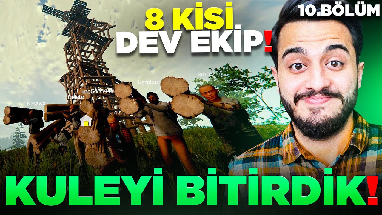 8 KİŞİLİK EKİPLE DEV KULEYİ DİKTİK! EFSANE BÖLÜM! The Forest #10