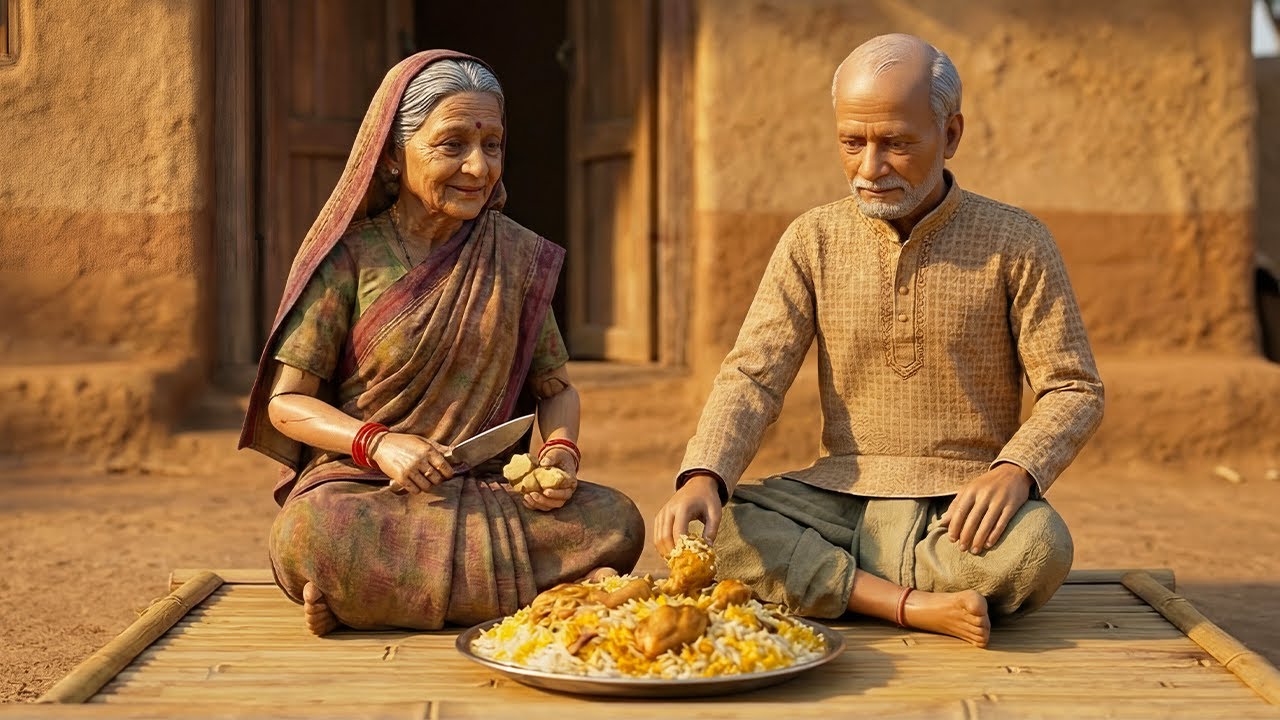 Miniature Doll Chicken Rice Cooking ASMR | Peaceful Old Couple Life in Indian Village Tiny Kitchen