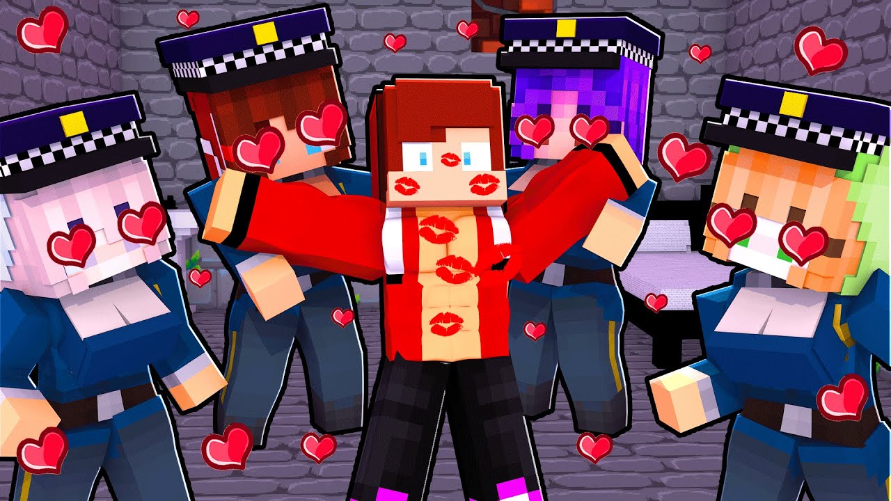 MAIZEN : JJ BECAME POPULAR IN ONLY-GIRL PRISON 1?! - Minecraft Animation JJ & Mikey