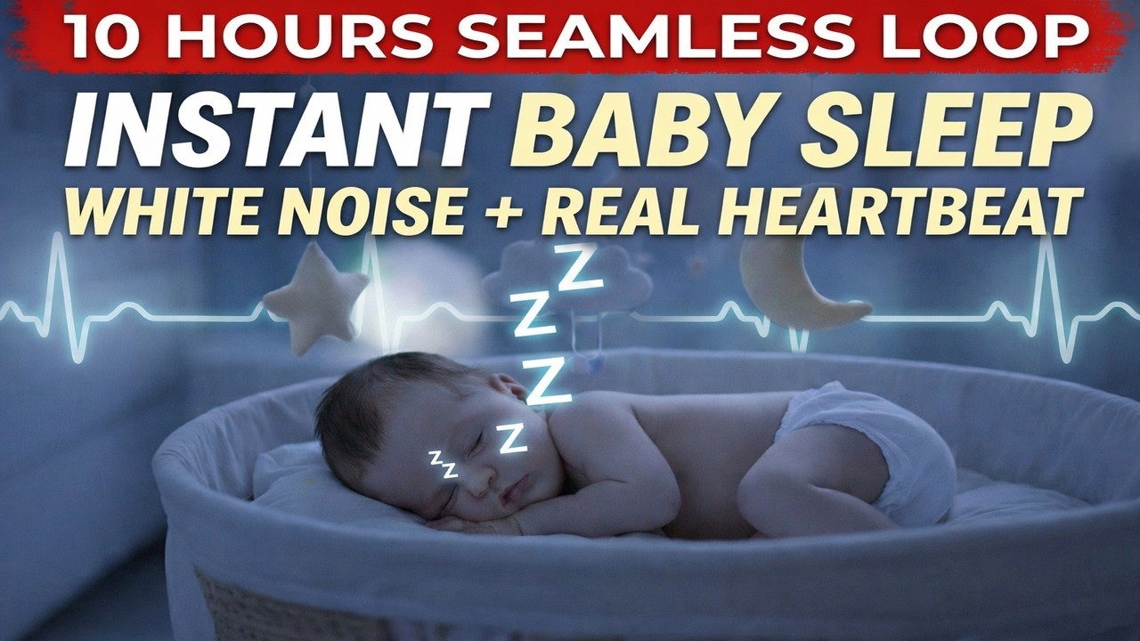 10 Hours White Noise & Real Heartbeat 👶 Womb Sounds for Baby Sleep | Instant Calm & Deep Rest