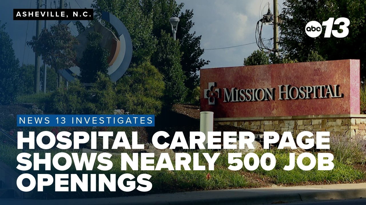 Mission Hospital careers page shows nearly 500 job openings across WNC network