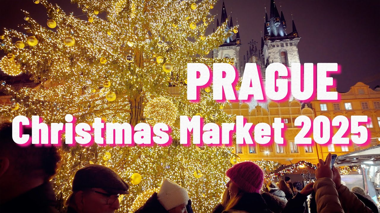 Prague Christmas Market at Night – Magical 4K Evening Walk