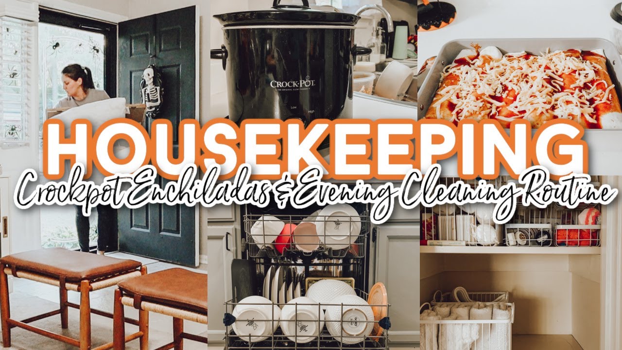 Housekeeping: Slow Cooker Crockpot Chicken Recipe + Evening Cleaning Routine Motivation