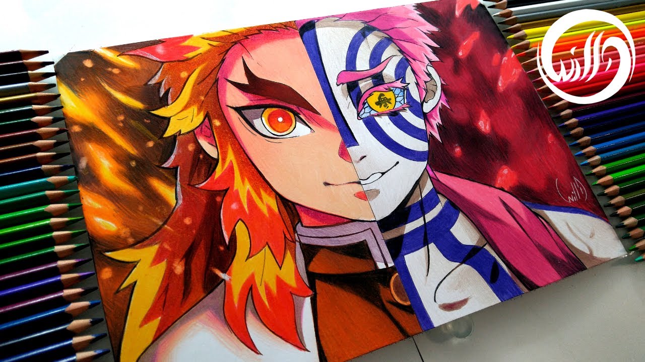 Drawing - Rengoku Vs Akaza ( Kimetsu no yaiba/Demon Slayer ) [ 鬼滅の刃 ]