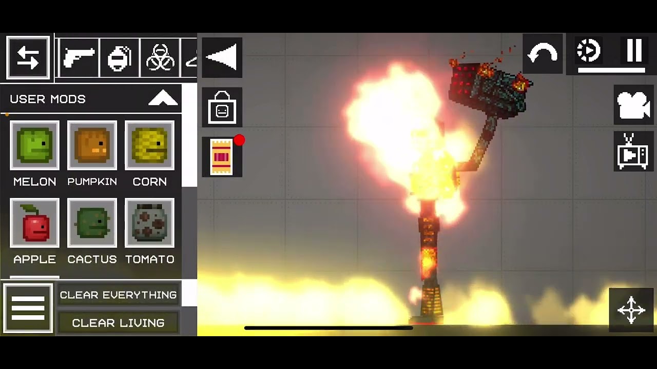 Fire robot vs characters