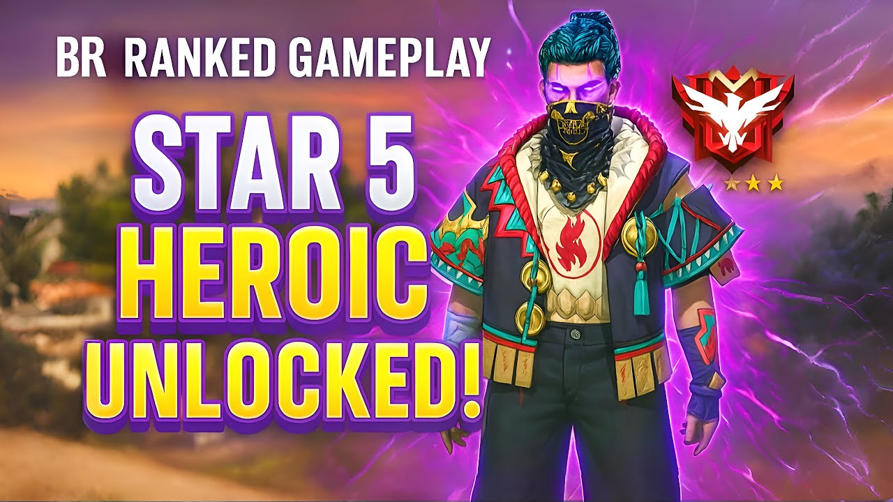 Road To Heroic 🌟 5 Star GRIND in BR Ranked | Insane Gameplay 🔥 | Free Fire Max