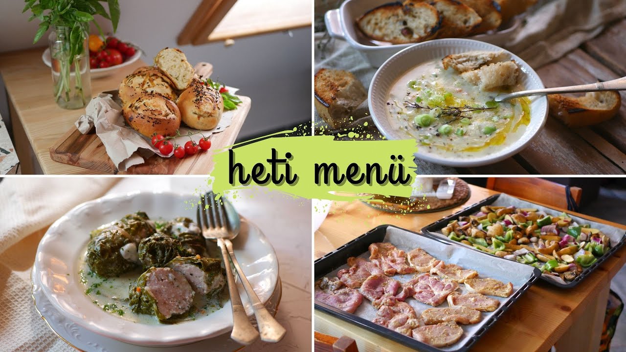 HETI MENÜ - töltött mángold - póréhagyma krémleves - hagymás zsemle - Receptek a hétre!