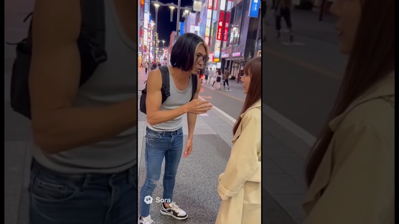 AIによる　ナンパしている積極的チャンネルの積極さん🤣🤣🤣🤣