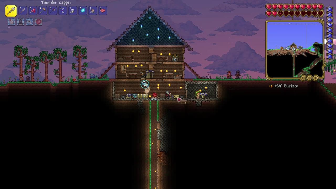 jogando terraria