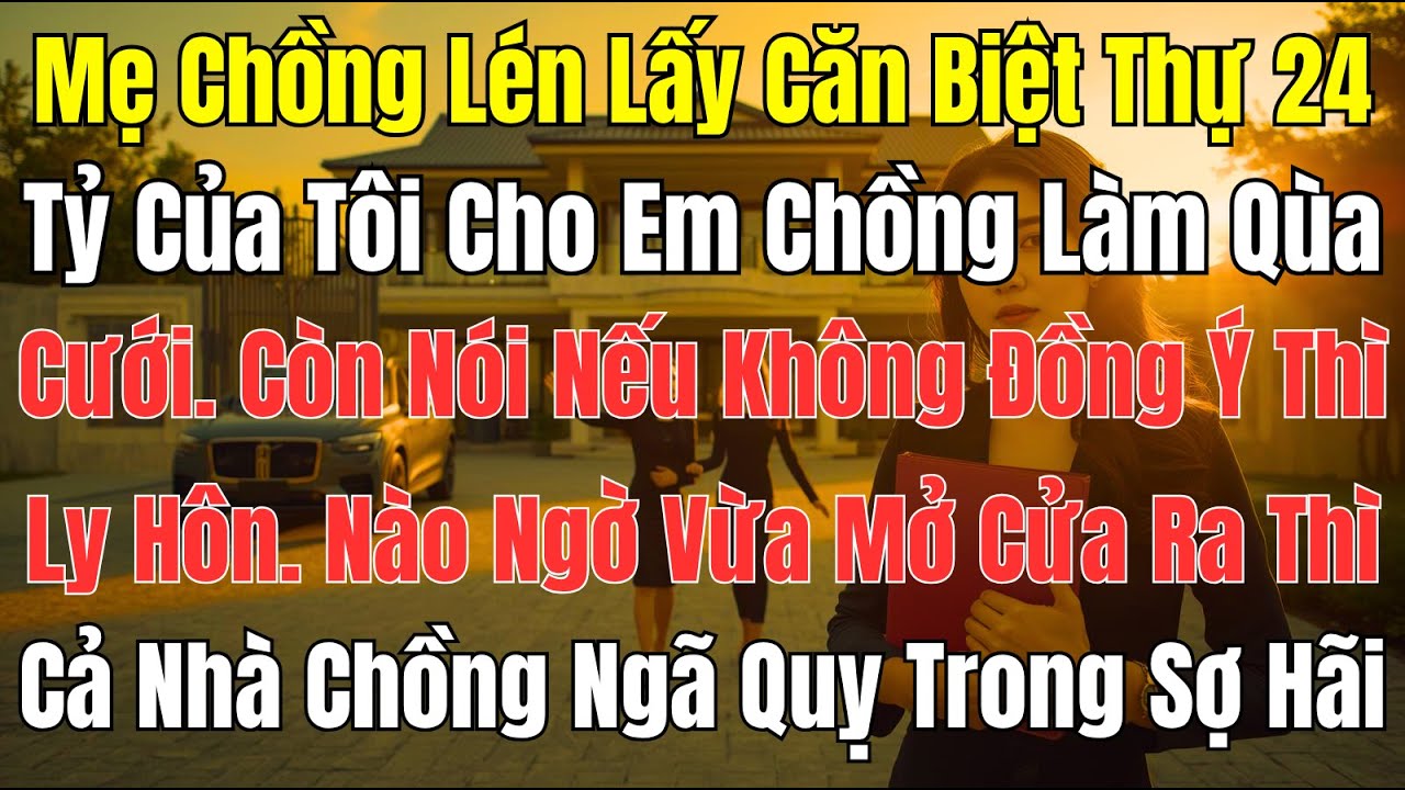 Câu Chuyện Gia Đình: Mẹ Chồng Lấy Biệt Thự 24 Tỷ Cho Em Chồng, Tôi Phản Đòn Cực Gắt!