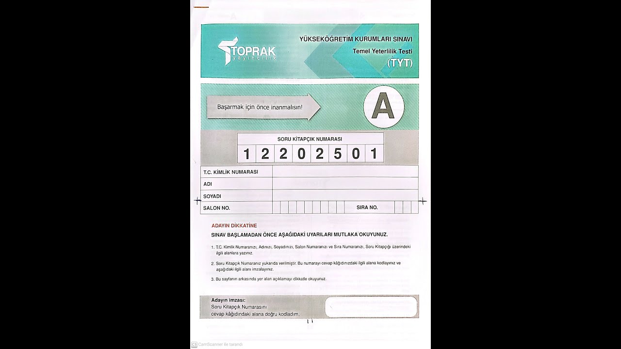 TOPRAK YAYINLARI 501 NOLU TYT DENEME SINAVI SORU ÇÖZÜMLERİ 17.09.2024