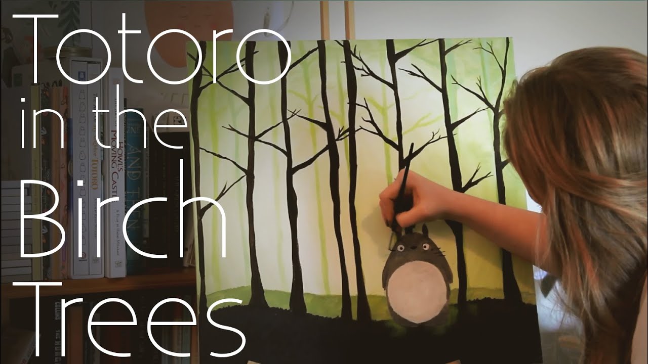 Totoro in the Birch Trees | Time Lapse Painting