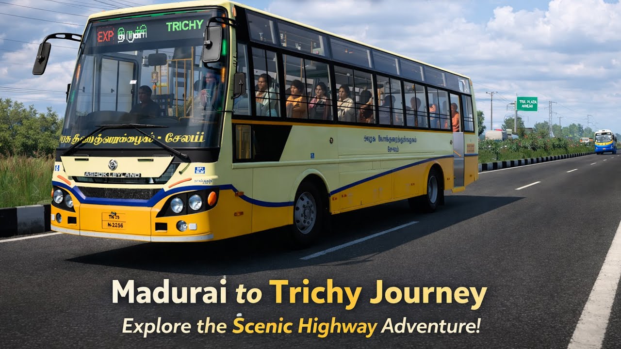 🚍 Madurai to Trichy Bus Journey | Scenic Tamil Nadu Highway Ride 🌤️