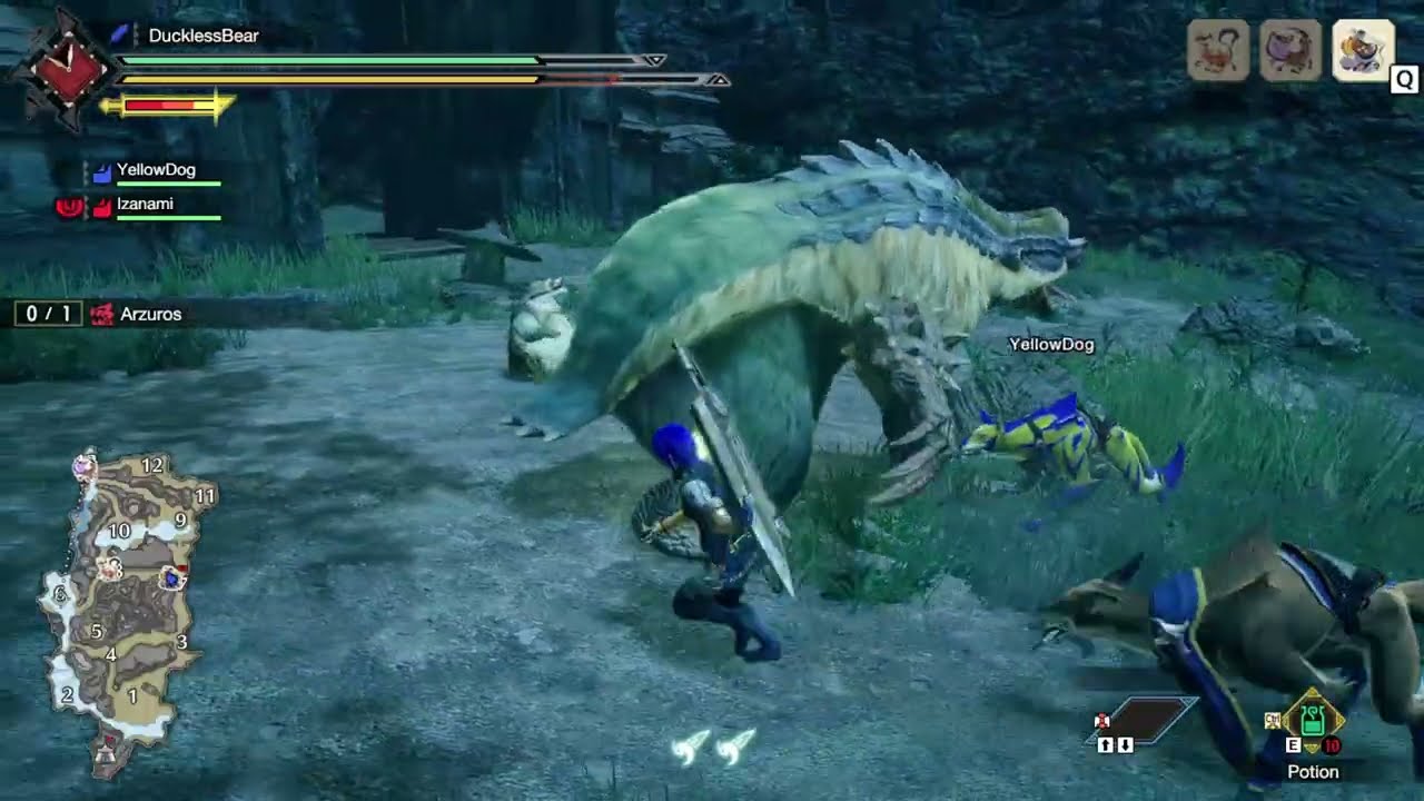 Monster Hunter Rise | Lá vem o monstrão / Cheio de paixão / Te catá, te catá, te catá.