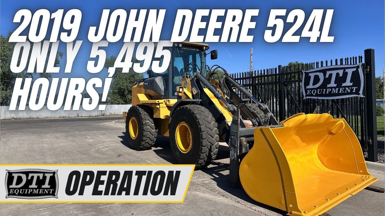 2019 John Deere 524L Front-End Loader/Tool Carrier, Forks & Bucket!