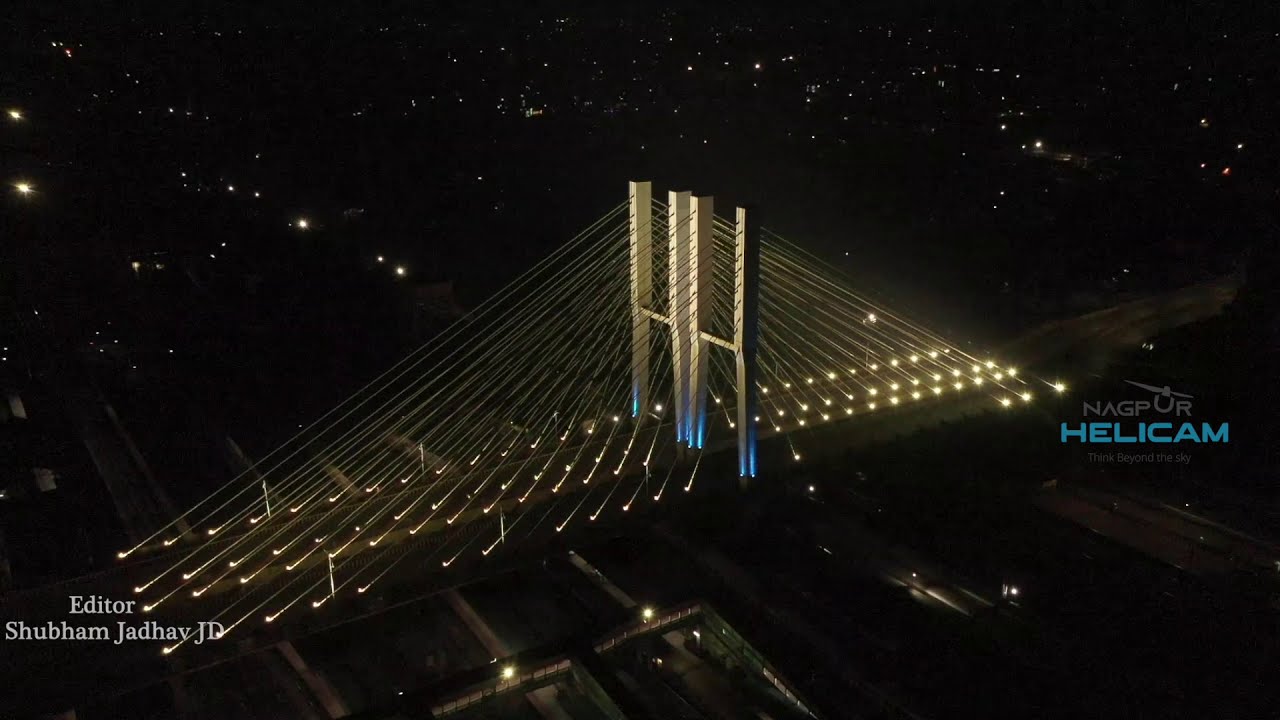 Ram Jhula Nagpur (Aerial View)  Cable stayed Bridge