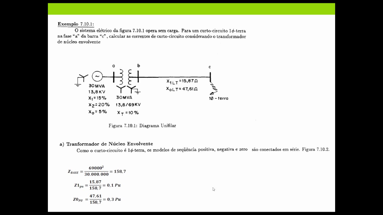 Curto Circuito no SEP Exemplo Calculo Curto Monofásico e uso do ANAFAS ( 13)