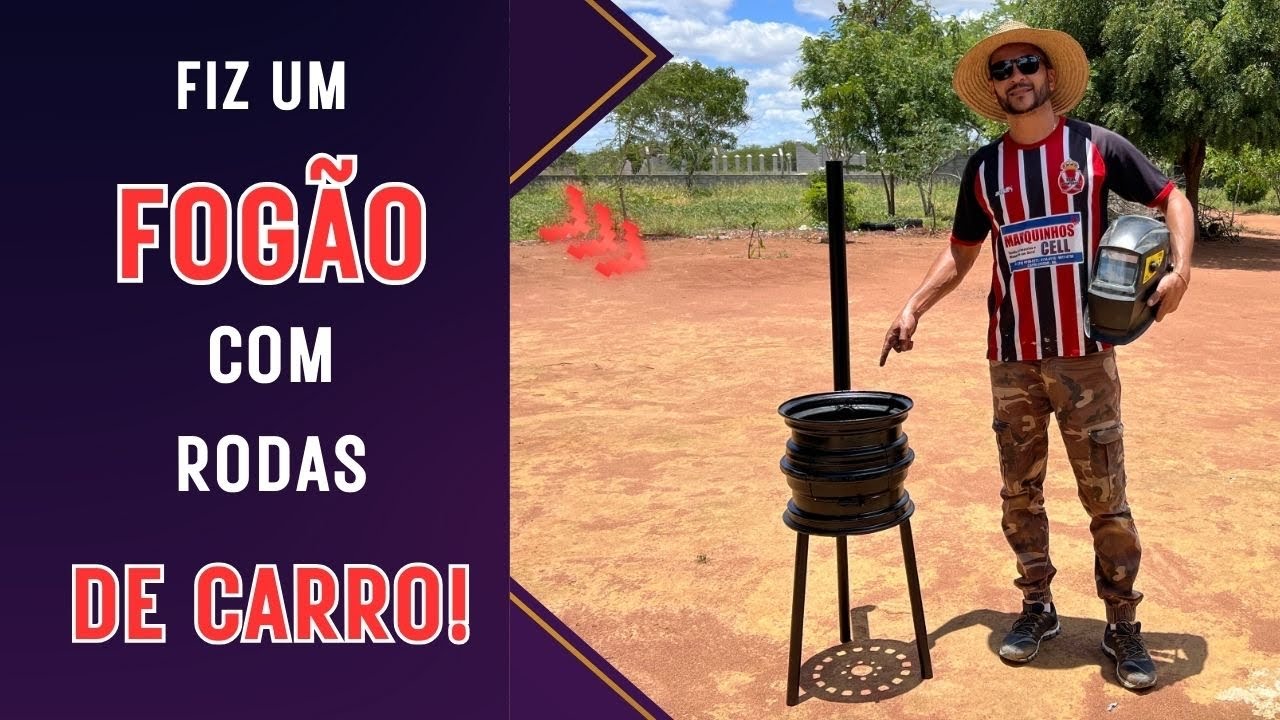 COMO FAZER UM FOGÃO COM RODAS DE CARRO