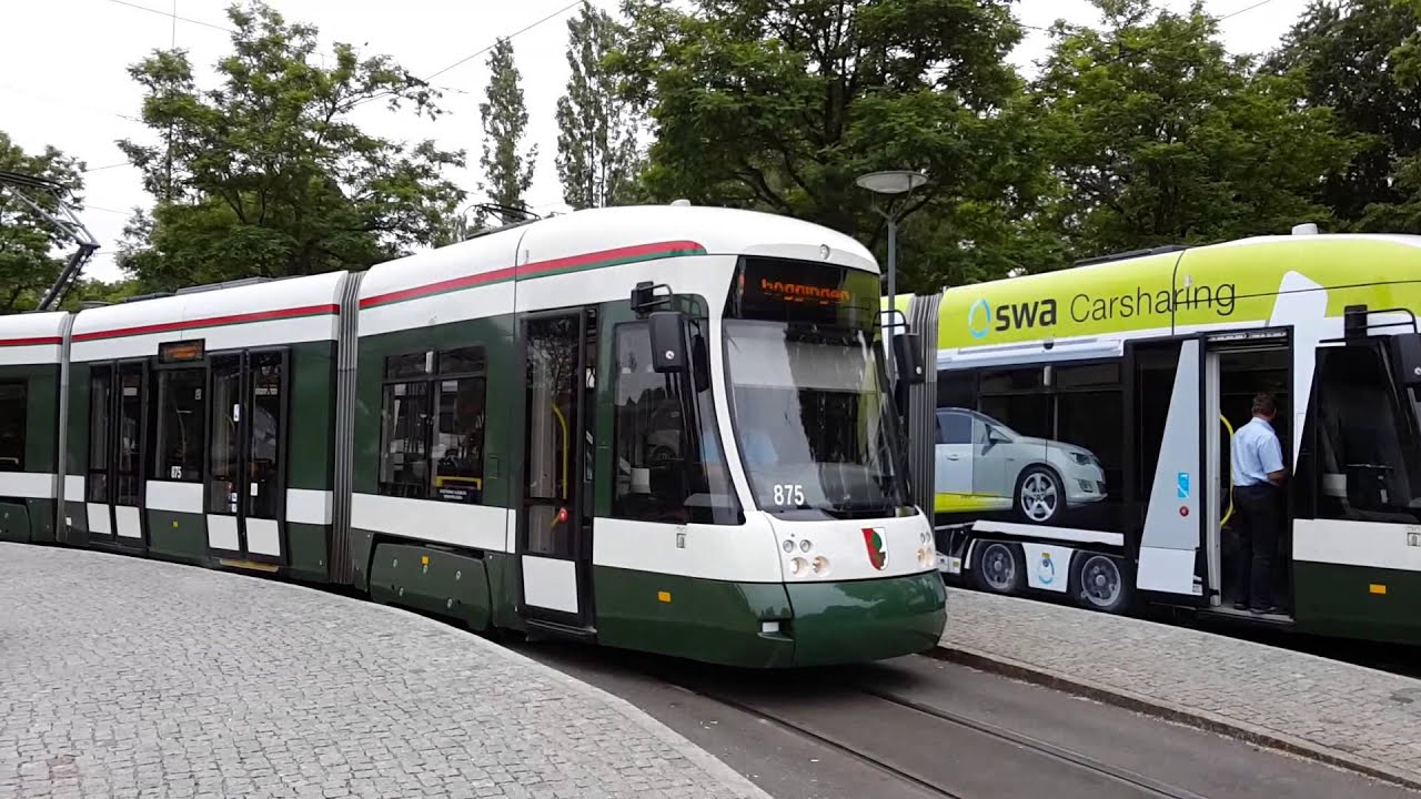 Straßenbahnverkehr am Lechhausen N.O. ( Augsburg )