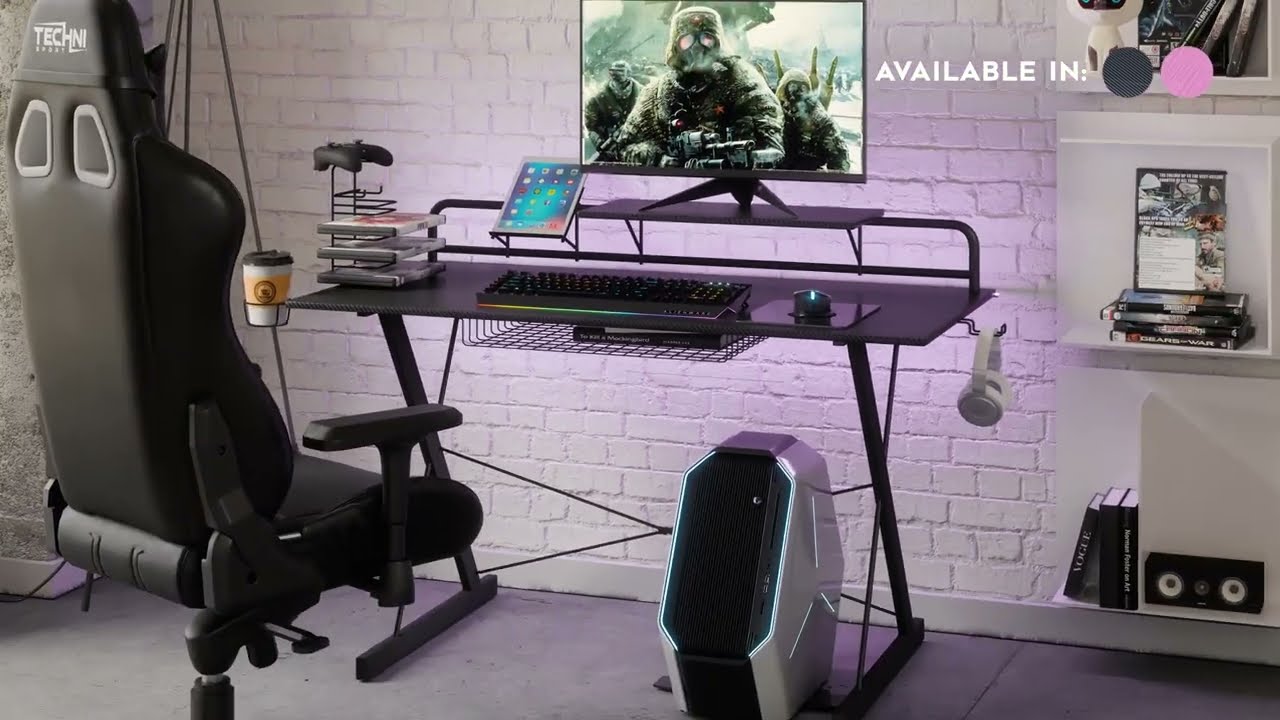 TechniSport&trade; Carbon- Gaming Desk- TS200
