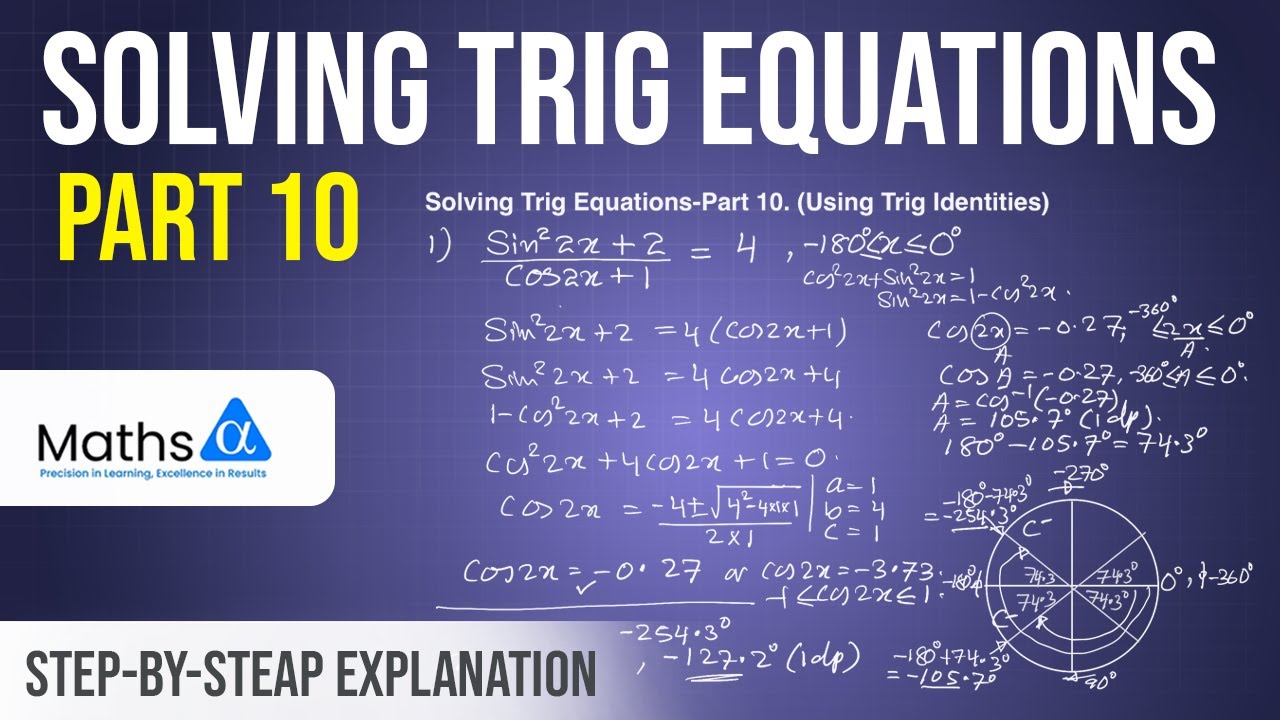 Solving Trig Equations - part 10 | Maths Alpha | Dharana Siriwarnage