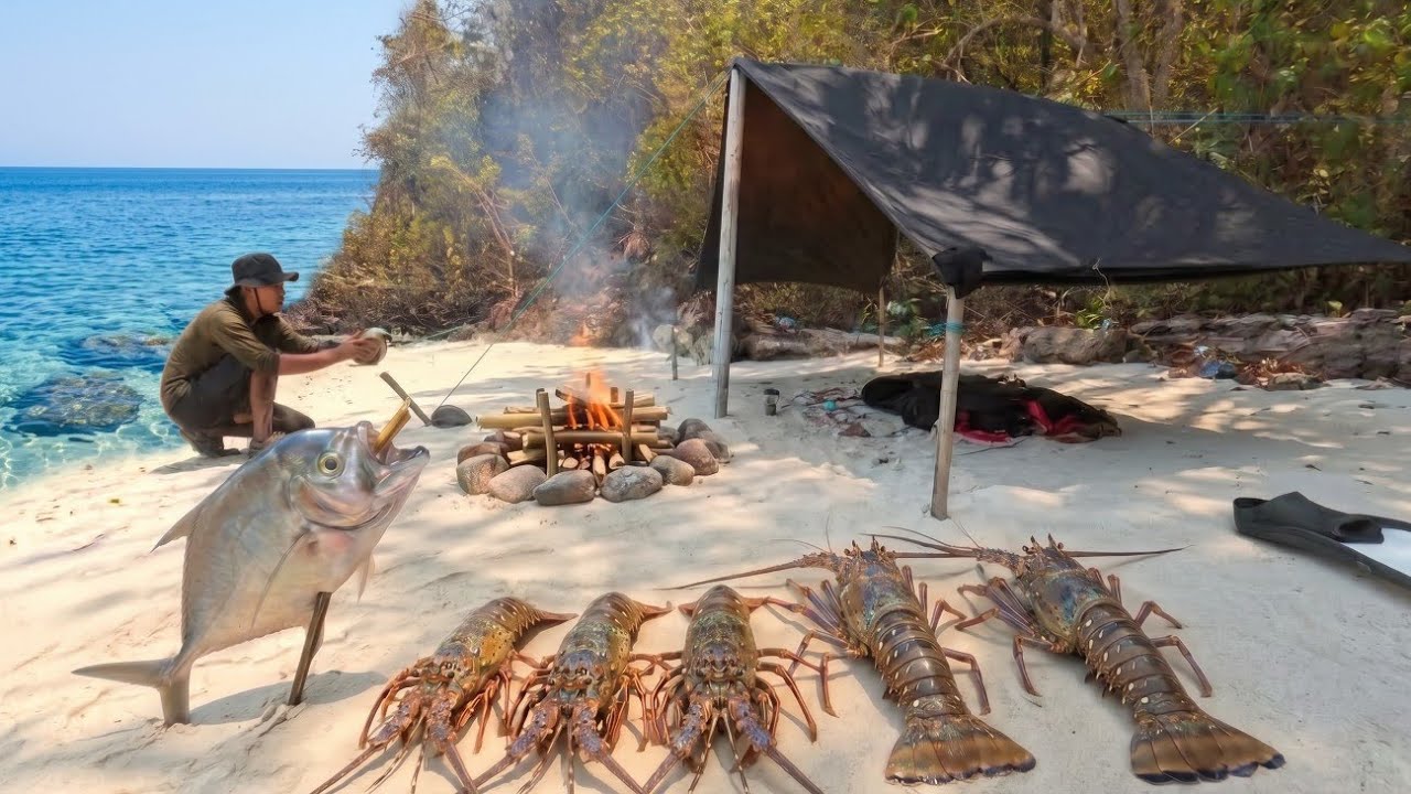 Solo Survival & Camping Fhising 24 Hours | Catch and Cook
