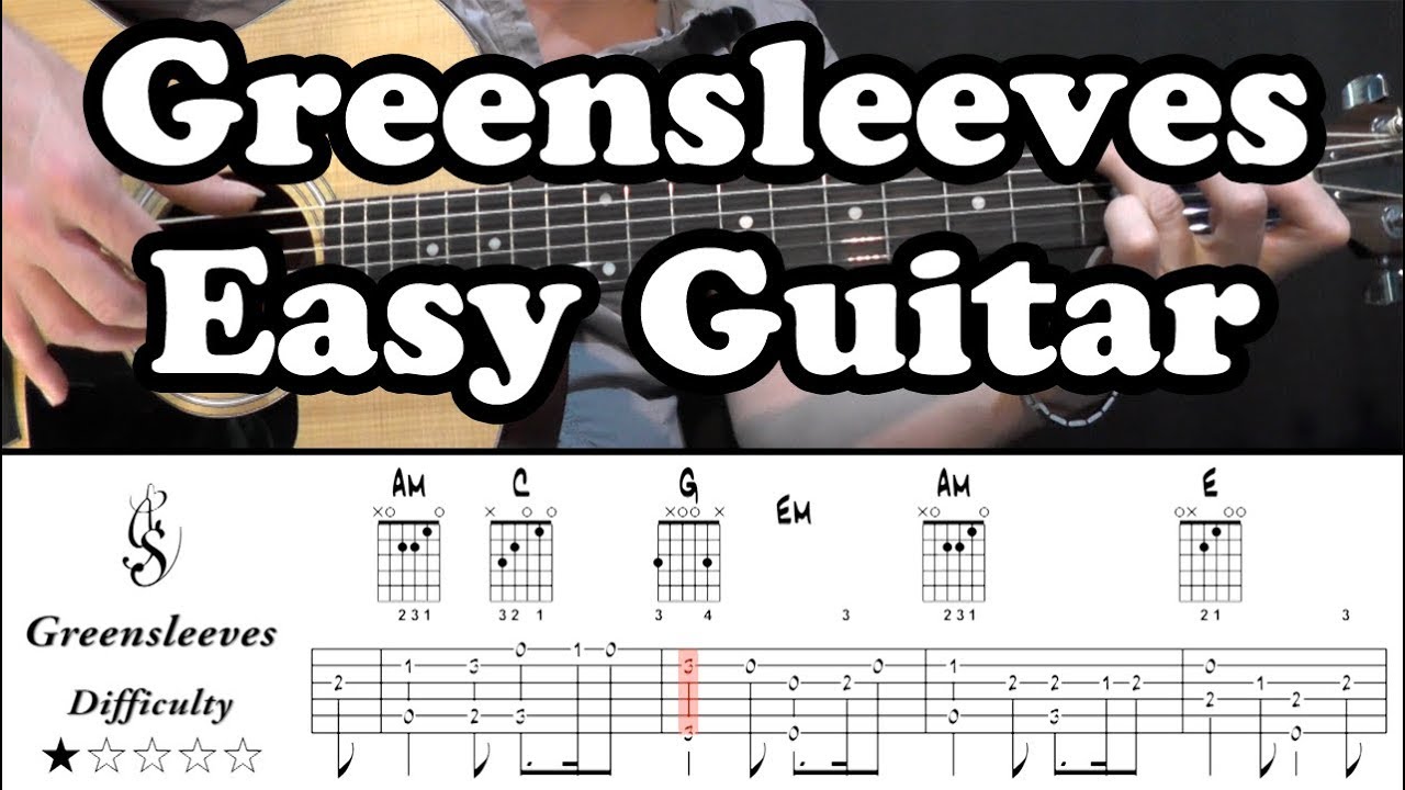 Greensleeves with Tab - Acoustic guitar
