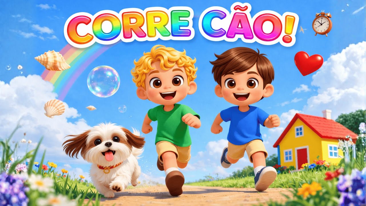 🐕 CORRE CACHORRO Cão Cão Cão! | Música Infantil para Aprender a Letra C
