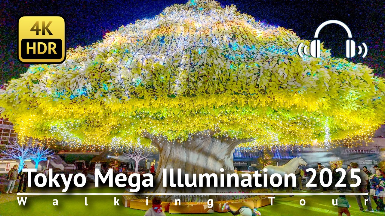 Tokyo Christmas Lights 2025: Tokyo Mega Illumination Walking Tour [4K/HDR/Binaural]