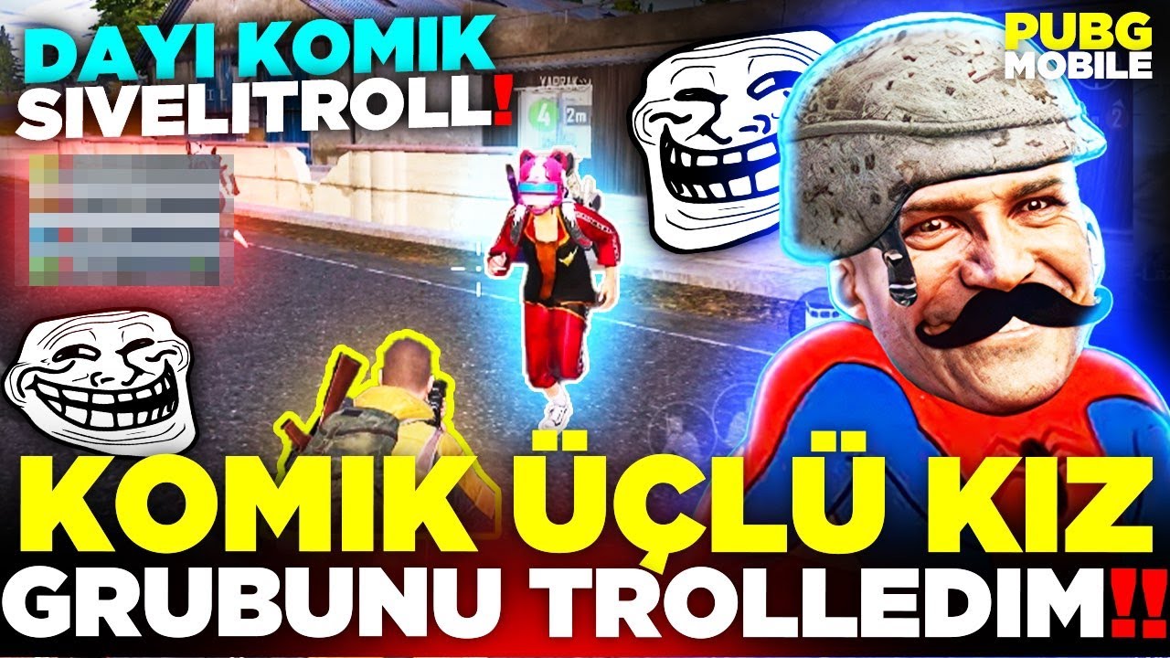 KOMİK 3&rsquo;L&Uuml; KIZ GURUBUNU TROLLEDİ🤣 BOL EĞLENCELİ  TROLL / PUBG MOBİLE