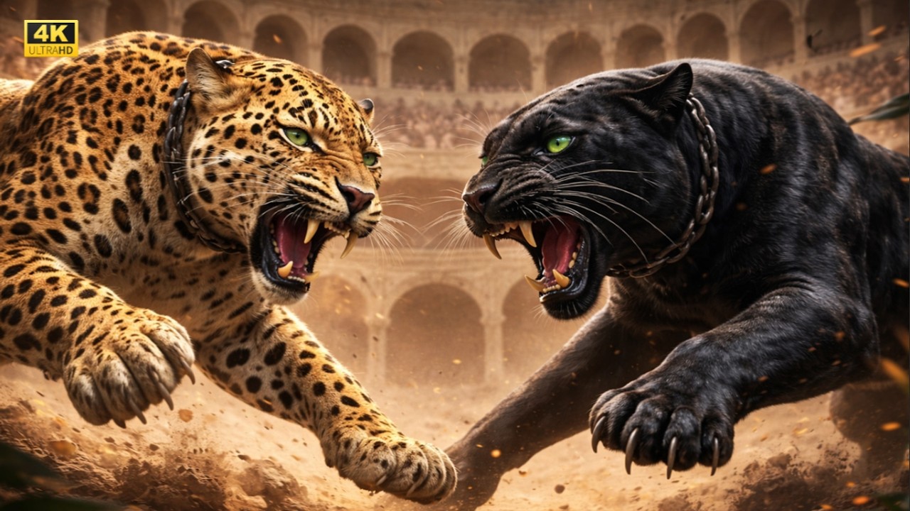 Leopard vs Panther   Epic Jungle Showdown! 🐆🌑