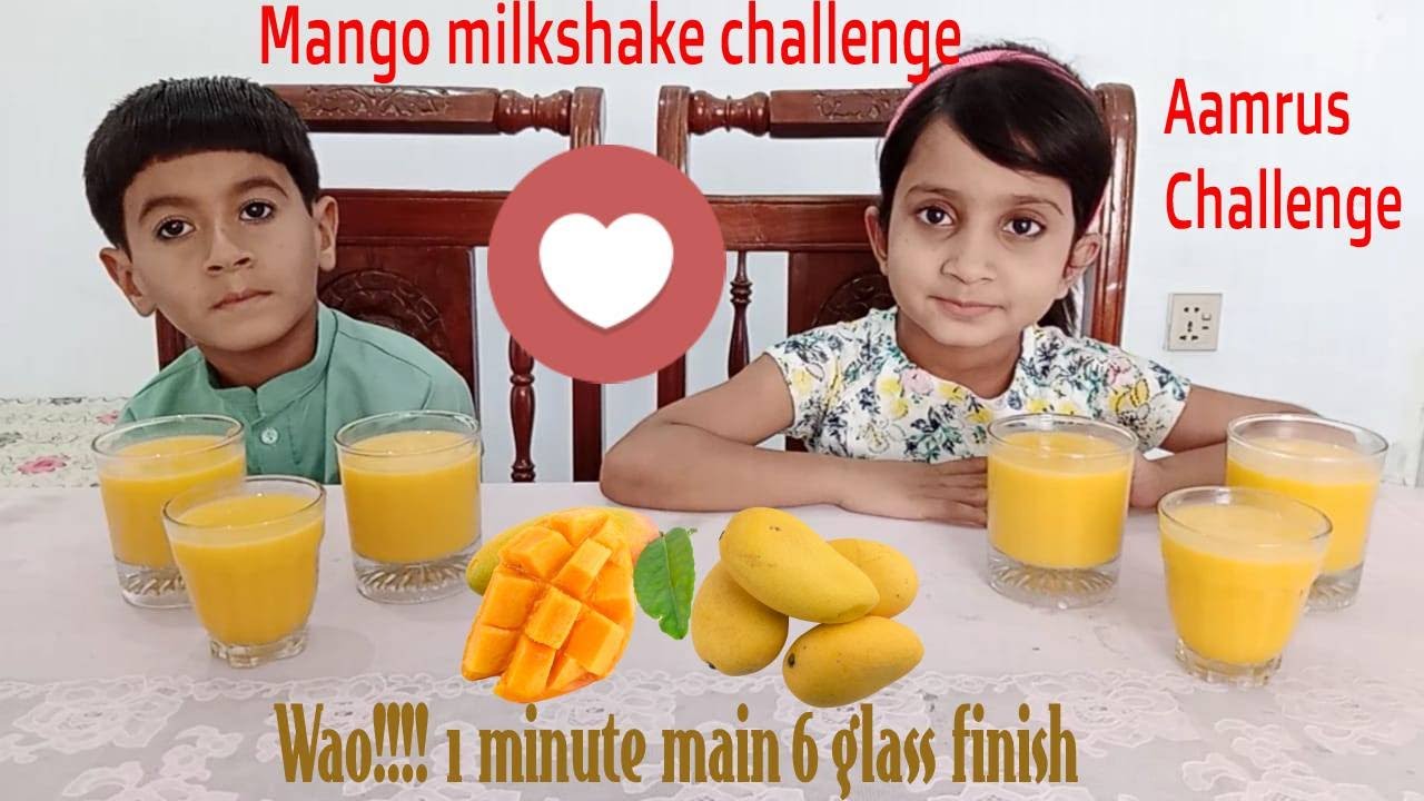 Mango Milkshake Challenge | AamRus Challenge | kids | HS Food Challenges | Horia & Sufyan
