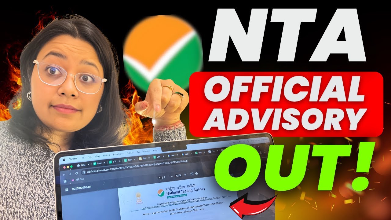 NTA Official Advisory OUT | JEE Main 2025 #jee2025