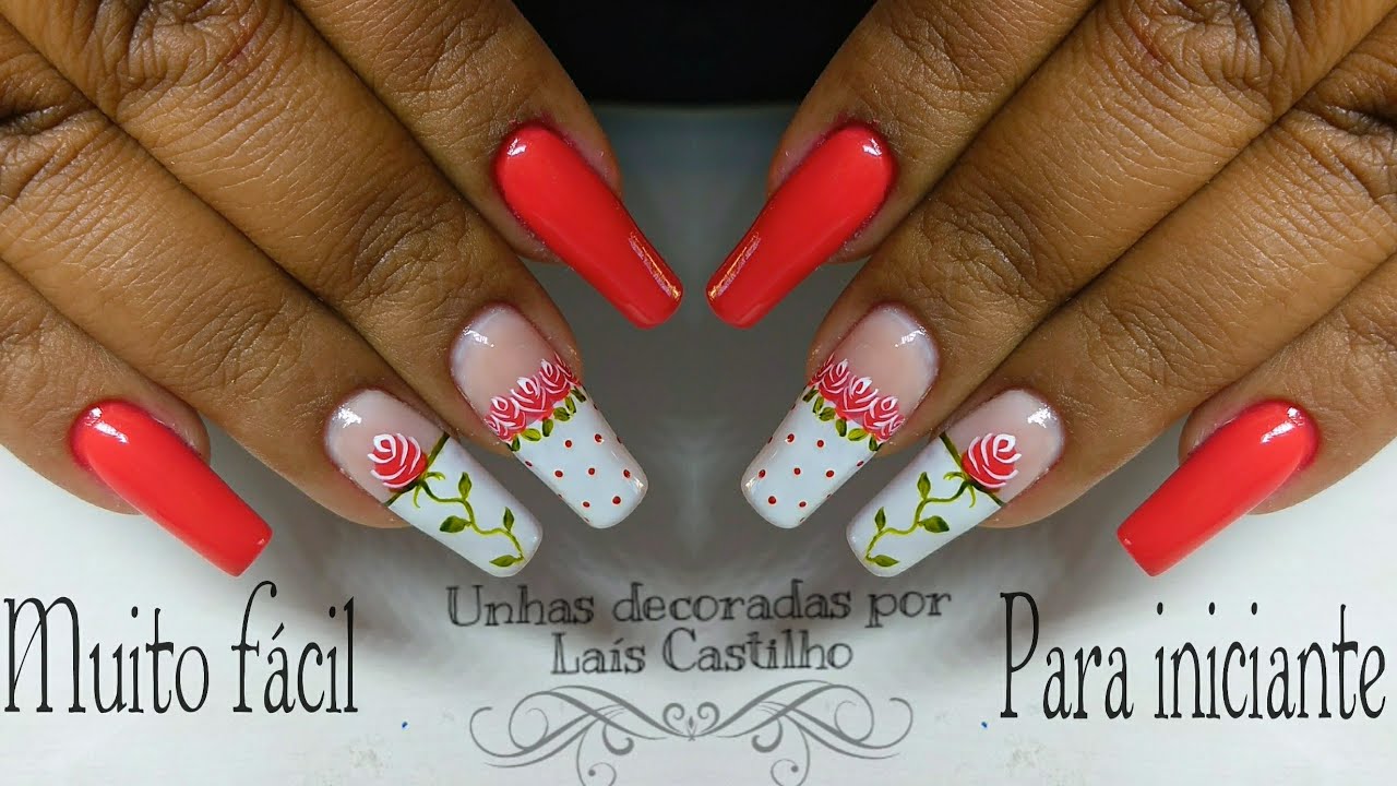 Unhas decoradas muito fácil pra iniciante nail art Laís Castilho
